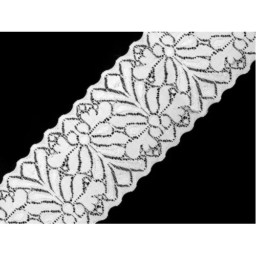 Elastická krajka / vsadka šíře 80 mm šedá sv.