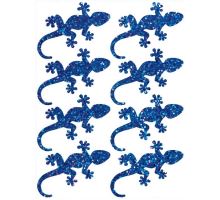 Nažehlovací aplikace třpytivá ještěrky modrá