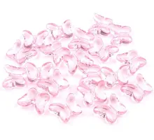 Plastové korálky motýl 15x18 mm růžová dětská 20 ks