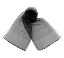 Společenský šátek / šála s obsahem hedvábí a lurexem dvouvrstvý 70x190 cm černá 1 ks