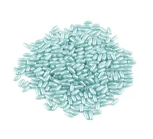 Plastové voskové korálky / perly Glance rýže 3x6 mm modrá ledová 10 g