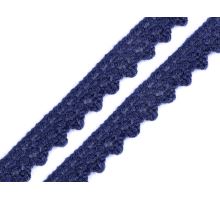Bavlněná krajka šíře 10 mm paličkovaná tmavě modrá