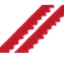 Bavlněná krajka šíře 10 mm paličkovaná červená