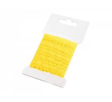 Bavlněná krajka šíře 12 mm paličkovaná žlutá balení 3m