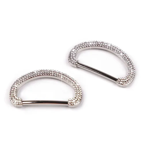 Designová spona s broušenými kamínky, průvlek 30 mm crystal 2 ks