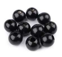 Dřevěné korálky Ø25 mm černá 10 ks