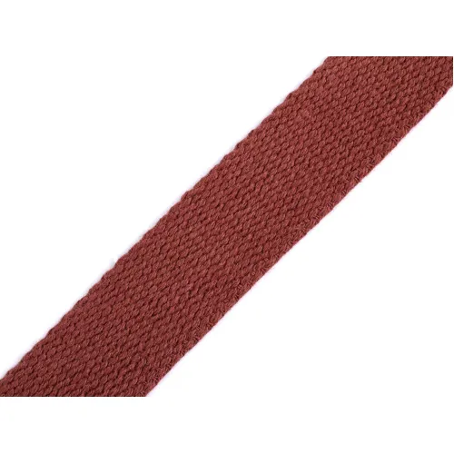 Bavlněný popruh šíře 25 mm hnědá