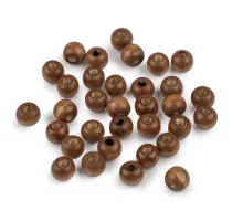 Dřevěné korálky Ø10 mm hnědá světlá 20 g