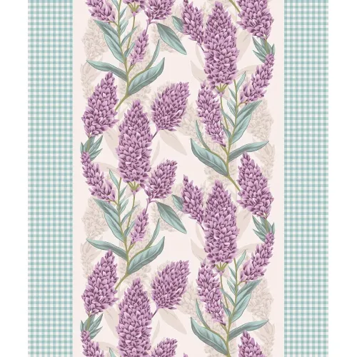 Plátno vaflové piké levandule se zelenou