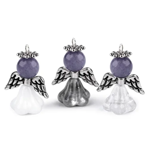 Anděl pro štěstí s minerálem, v krabičce v češtině, slovenštině a angličtině