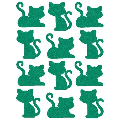 Nažehlovací aplikace reflexní zelená kočky