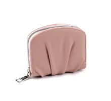 Dámská peněženka řasená 10x11 cm pudrová 1 ks