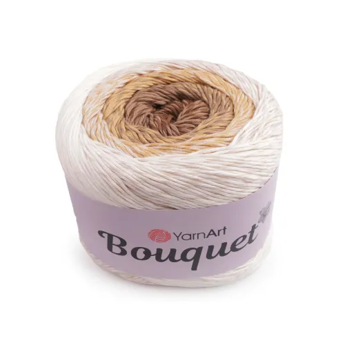 Bavlněná pletací příze Bouquet 250 g béžovobílá 1 ks