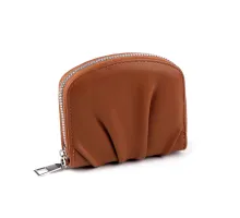 Dámská peněženka řasená 10x11 cm hnědá koňak 1 ks