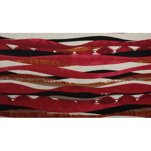 Směsový úplet abstraktní pruhy červené