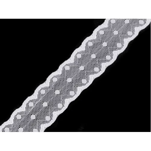 Elastická krajka / vsadka šíře 30 mm černá