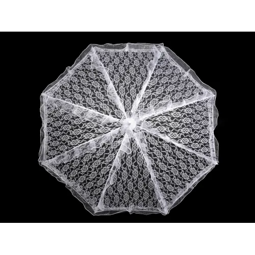 Svatební krajkový deštník k focení bílá 1 ks