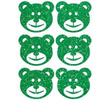 Nažehlovací aplikace třpytivá medvědi zelená