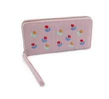 Dámská peněženka vyšívaná 10x19 cm starorůžová sv. 1 ks