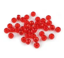 Plastové korálky s velkým průvlekem 9x6 mm červená 500 g