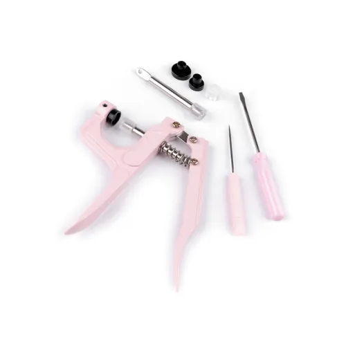 Ruční lis na patentky růžová sv. 1 sada