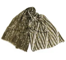 Šátek / šála / pléd listy 85x180 cm zelená 1 ks