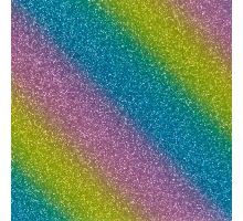 Nažehlovací hladká glitrová fólie na textil 15x25cm rainbow
