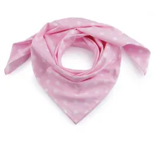 Bavlněný šátek s puntíky 70x70 cm růžová sv. 1 ks